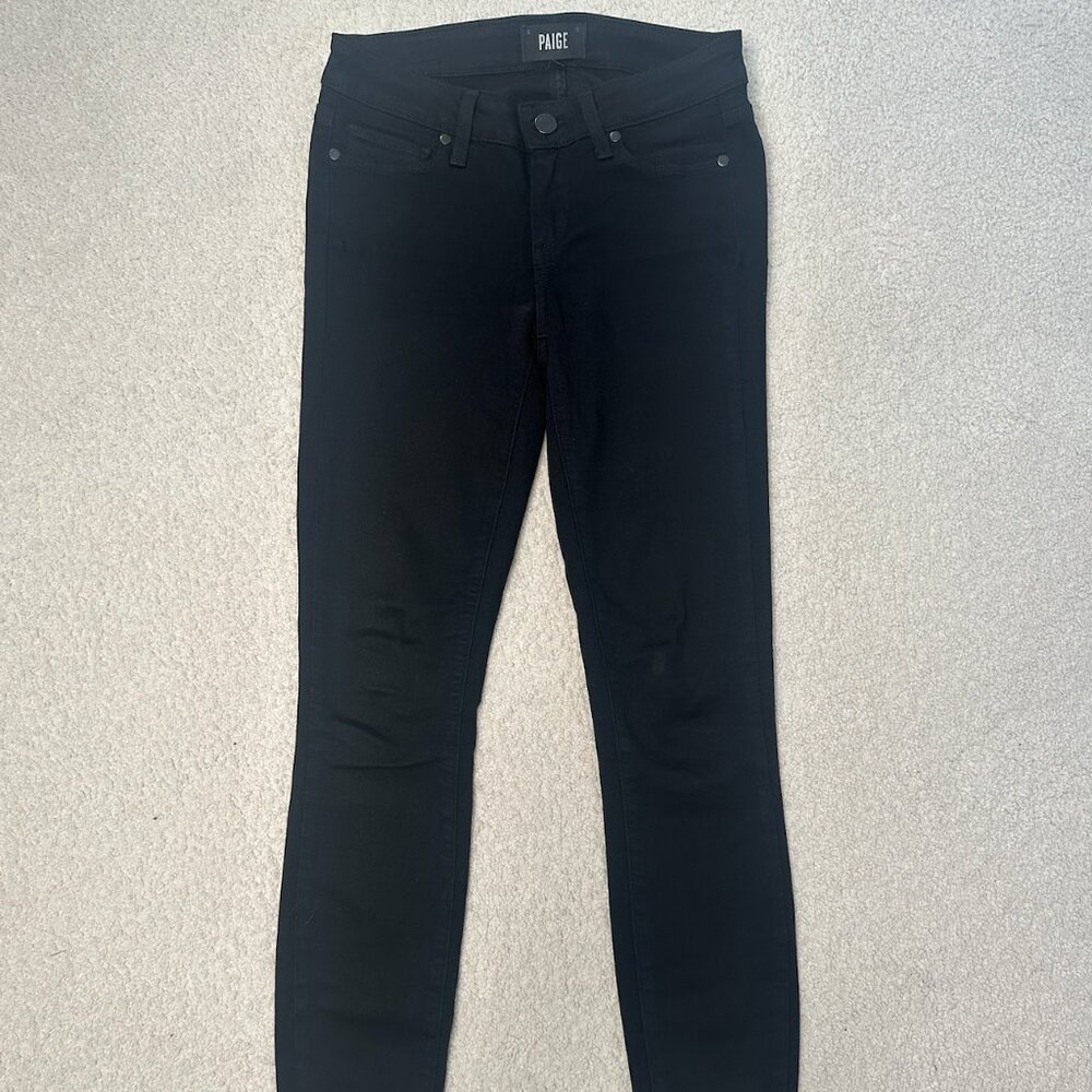 Black Paige Verdugo Ankle Straight Leg Jeans